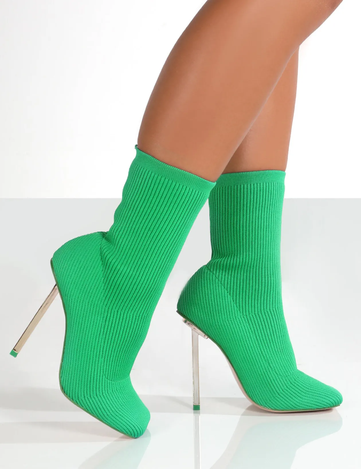 Public Desire Souffle Knit Stiletto Heel Sock Ankle Boot | Women Sock Fit Boots