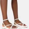 Public Desire Soul Pu Strappy Padded Flat Sandals | Women White Sandals