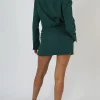 Public Desire Split Front Mini Skirt Forest Green | Women Tailoring