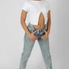 Public Desire Split Front Ribbed T-Shirt | Women Tops