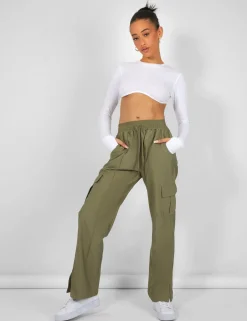 Public Desire Split Hem Cargo Trousers | Women Trousers
