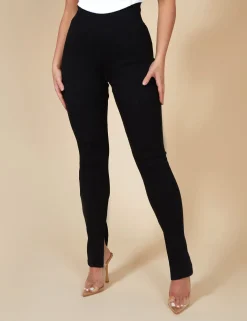 Public Desire Split Hem Ribbed Leggings | Women Trousers