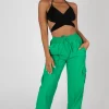 Public Desire Split Hem Wide Leg Cargo Pocket Trouser | Women Trousers