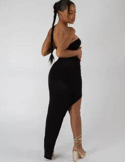 Public Desire Split Side Bandeau Slinky Maxi Dress | Women Dresses