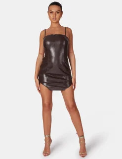 Public Desire Square Neck Croc Hem Cut Out Mini Dress | Women Dresses