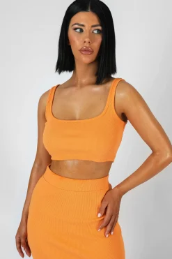 Public Desire Square Neck Ribbed Crop Top | Women Tops