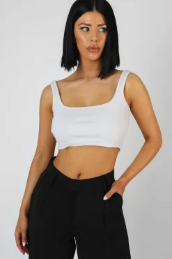 Public Desire Square Neck Ribbed Crop Top | Women Tops
