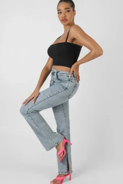 Public Desire Square Neck Ribbed Cropped Top | Women Tops