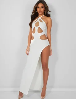 Public Desire Strappy Cut Away Extreme Split Midaxi Dress | Women Dresses