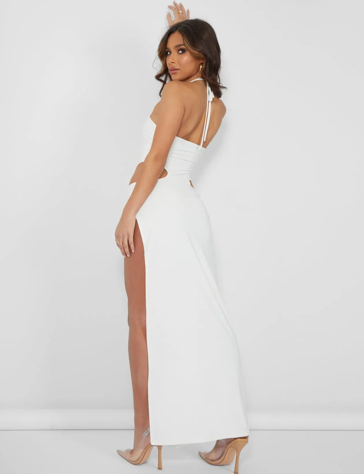 Public Desire Strappy Cut Away Extreme Split Midaxi Dress | Women Dresses