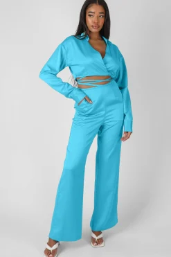 Public Desire Strappy Waist Striaght Leg Trouser | Women Trousers