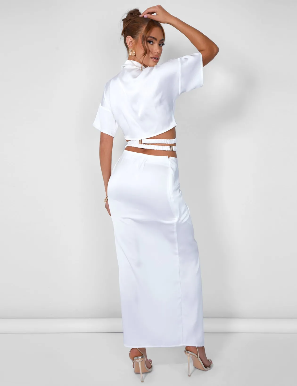 Public Desire Strappy Wrap Midaxi Satin Skirt | Women Skirts