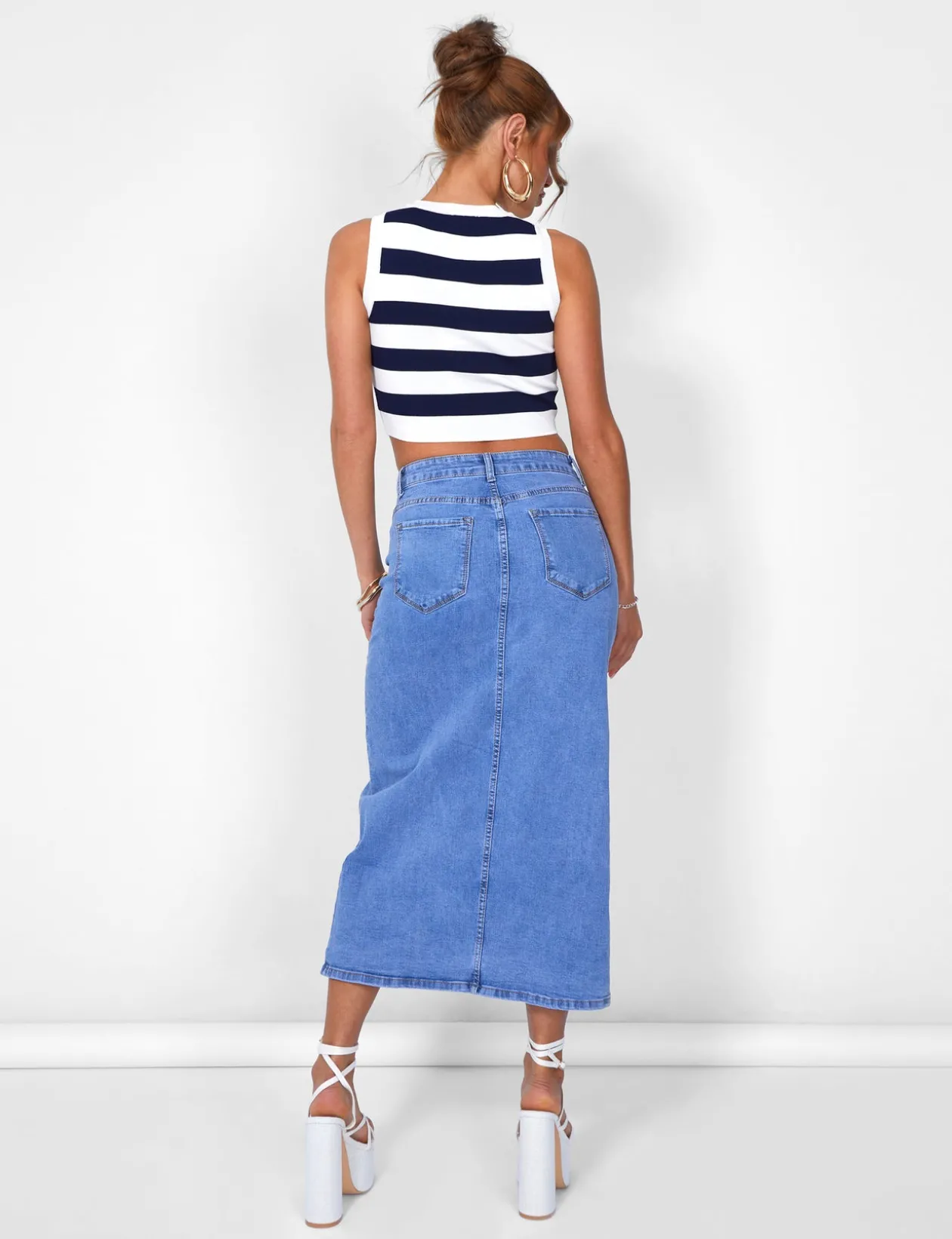 Public Desire Stripe Knitted Crop Racer Top | Women Tops