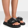 Public Desire Sweeter Nylon Padded Slide Sandals | Women Chunky Sandals
