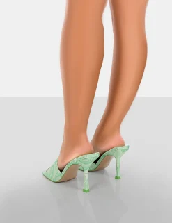 Public Desire Swirl Print Square Toe Heeled Mules | Women Square Toe Heels