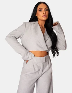 Public Desire Tailored Premium Boxy Cropped Blazer | Women Outerwear & Jackets