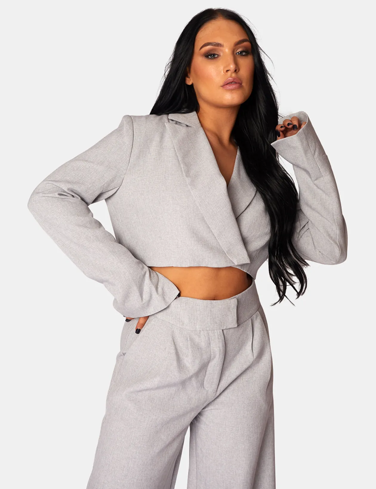 Public Desire Tailored Premium Boxy Cropped Blazer | Women Outerwear & Jackets