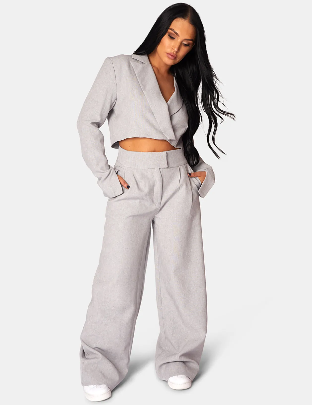 Public Desire Tailored Premium Boxy Cropped Blazer | Women Outerwear & Jackets