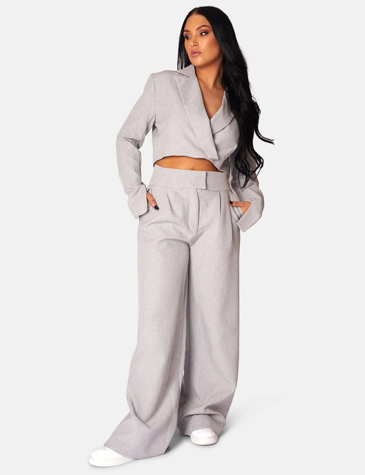 Public Desire Tailored Premium Boxy Cropped Blazer | Women Outerwear & Jackets
