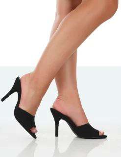 Public Desire Tenzin Boucle Square Toe Heeled Mule | Women Heeled Mules