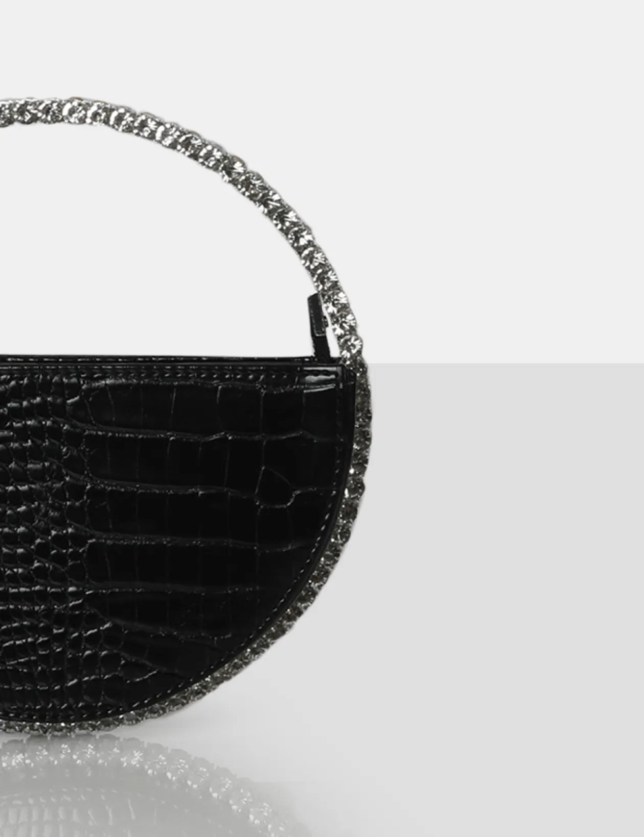 Public Desire The Alessia Croc Circle Diamante Mini Handbag | Women Mini Bags