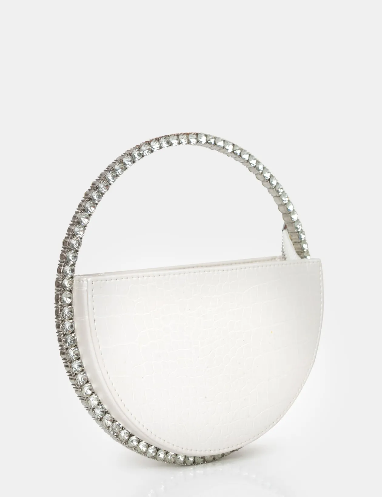 Public Desire The Alessia Croc Pu Circle Diamante Grab Bag | Women Mini Bags