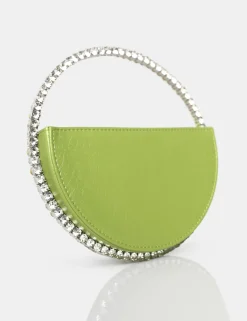 Public Desire The Alessia Metallic Pu Circle Diamante Mini Grab Bag | Women Mini Bags