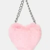Public Desire The Anouk Heart Shaped Faux Fur Grab Bag | Women Clutch Bags
