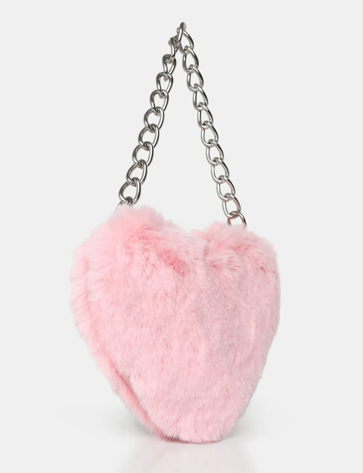 Public Desire The Anouk Heart Shaped Faux Fur Grab Bag | Women Clutch Bags
