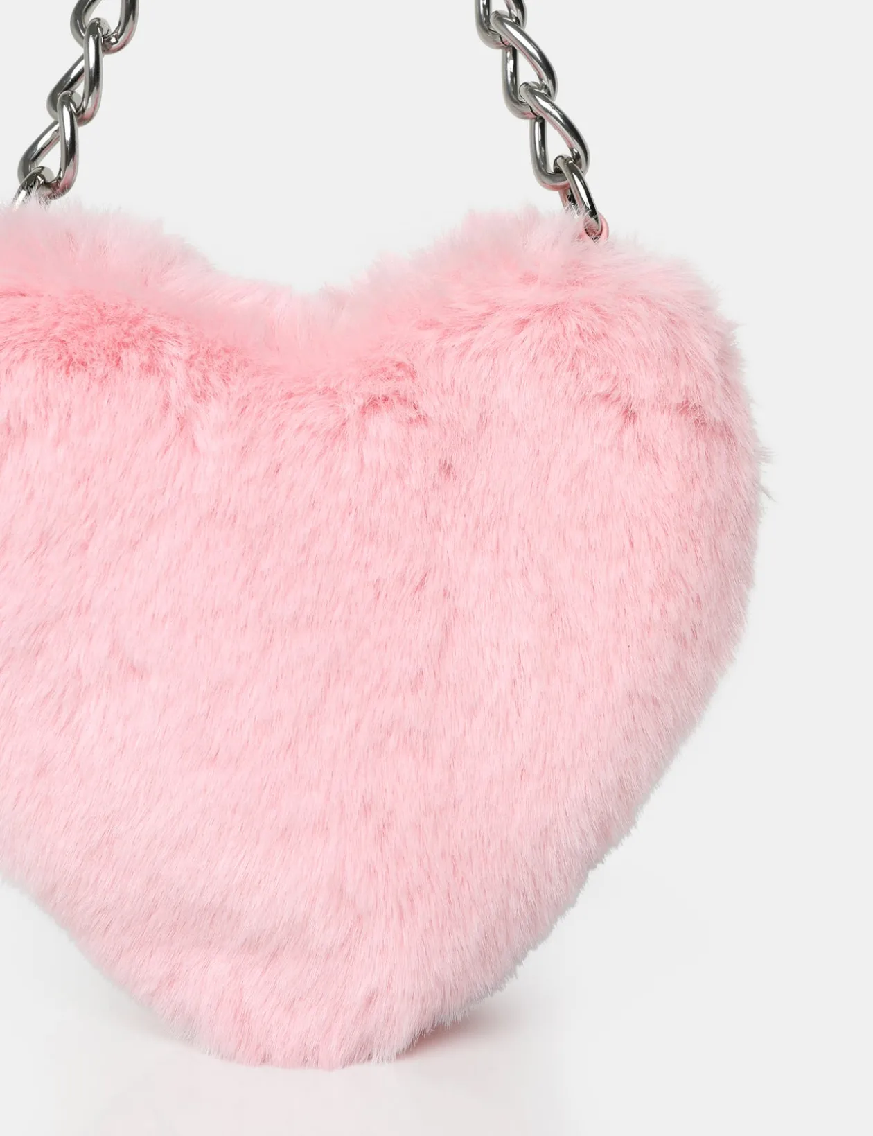Public Desire The Anouk Heart Shaped Faux Fur Grab Bag | Women Clutch Bags