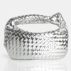 Public Desire The Blame Metallic Mirror Woven Pu Knot Detail Mini Grab Bag | Women Evening Bags