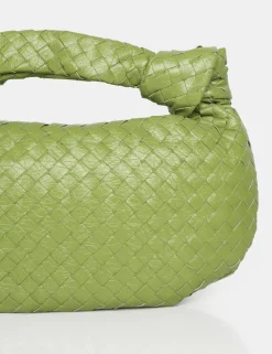 Public Desire The Blame Metallic Woven Pu Knot Detail Mini Grab Bag | Women Mini Bags