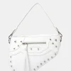 Public Desire The Fox Croc Studded Saddle Shoulder Bag | Women Crossbody And Shoulder Bags