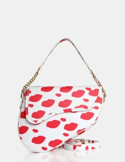 Public Desire The Fox Lip Print Saddle Shoulder Bag | Women Mini Bags