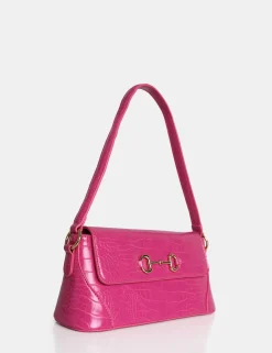 Public Desire The Issy Croc Pu Buckle Shoulder Bag | Women Evening Bags