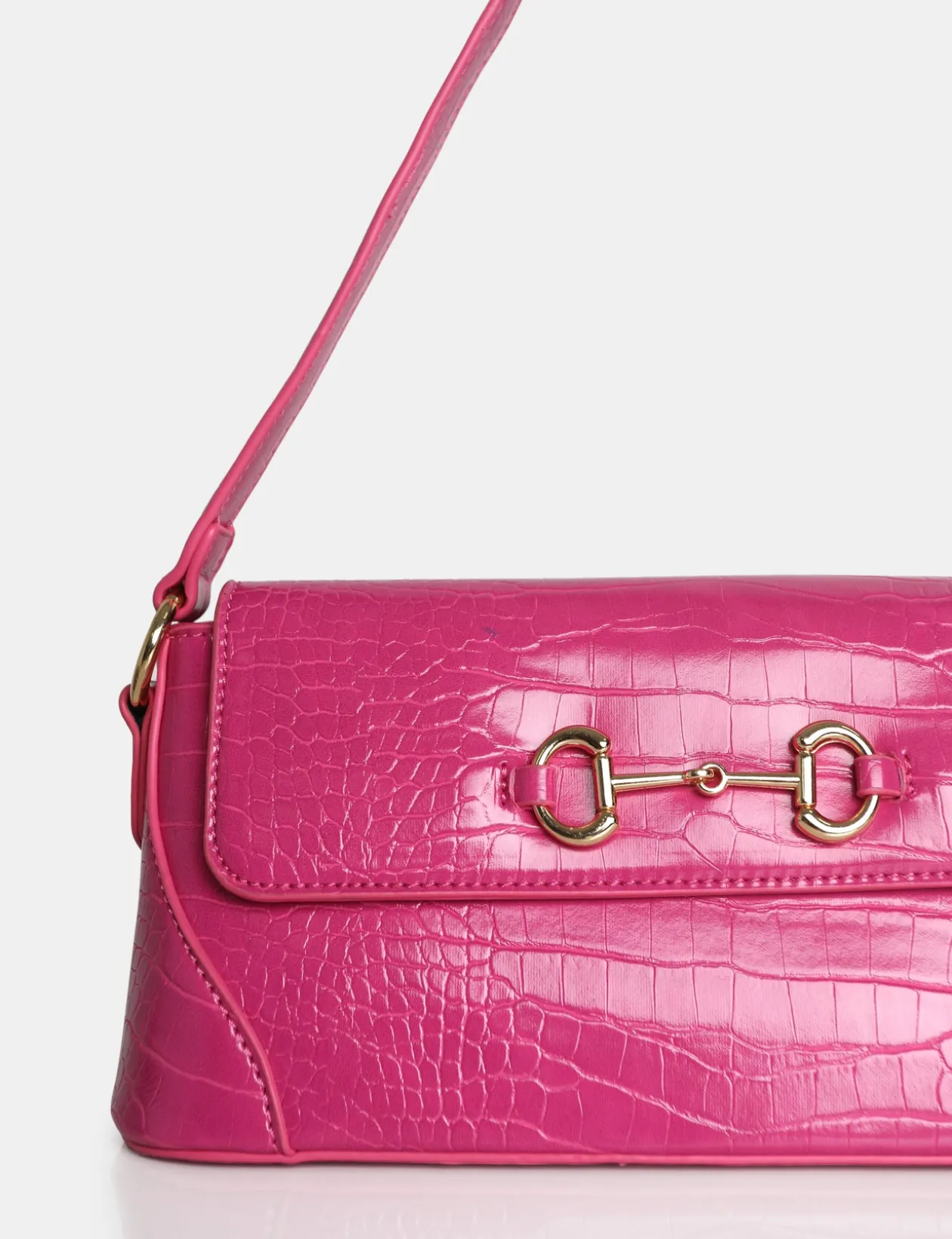 Public Desire The Issy Croc Pu Buckle Shoulder Bag | Women Evening Bags
