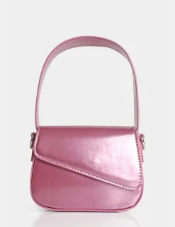 Public Desire The Jolee Metallic Pink Mini Grab Handle Bag | Women Diamante Bags