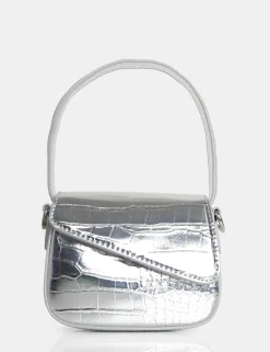 Public Desire The Jolee Metallic Silver Mini Grab Bag | Women Mini Bags