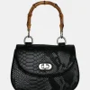 Public Desire The Kalena Croc Bamboo Handle Mini Bag | Women Mini Bags