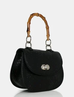 Public Desire The Kalena Croc Bamboo Handle Mini Bag | Women Mini Bags