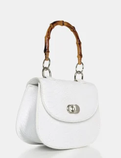 Public Desire The Kalena Croc Bamboo Handle Mini Bag | Women Mini Bags