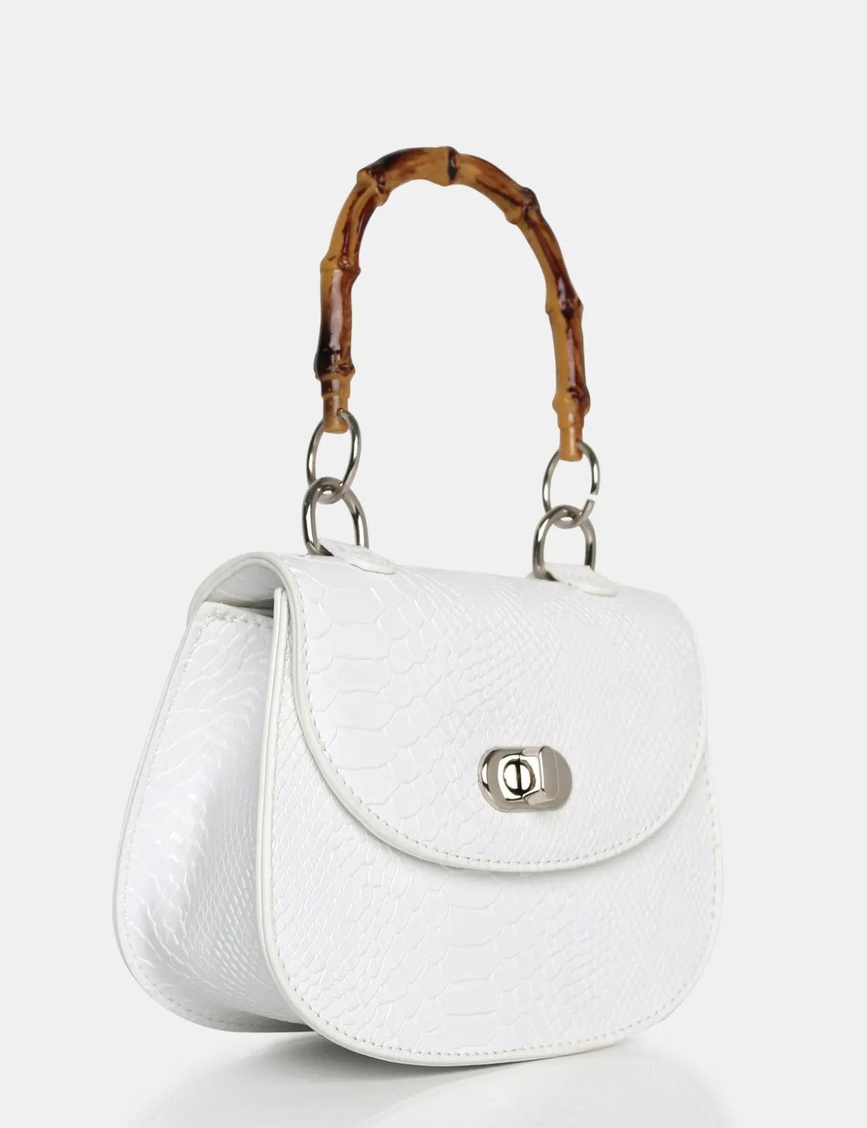 Public Desire The Kalena Croc Bamboo Handle Mini Bag | Women Mini Bags