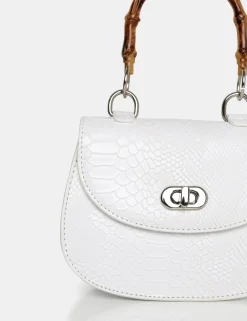 Public Desire The Kalena Croc Bamboo Handle Mini Bag | Women Mini Bags