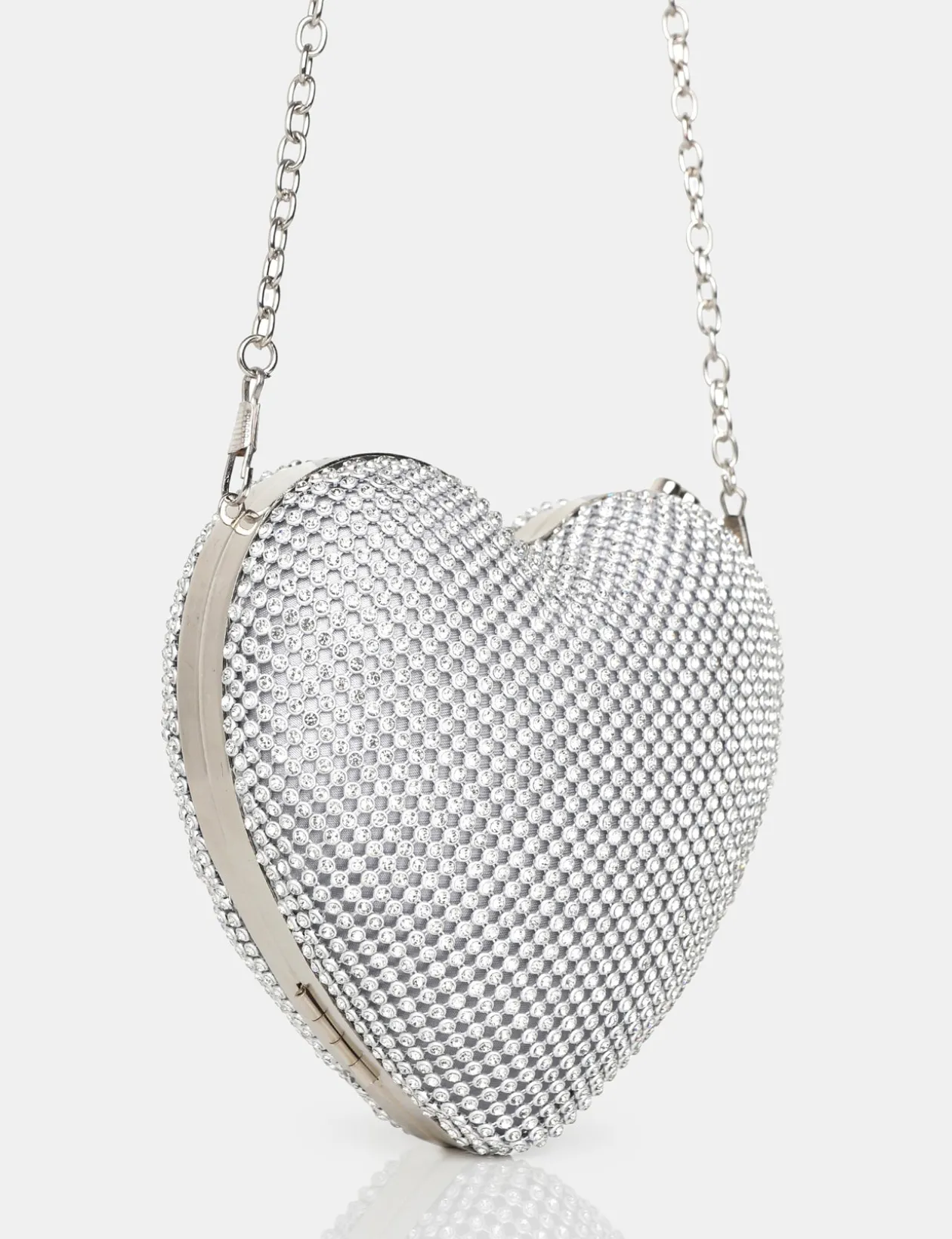 Public Desire The Ophelia Silver Diamante Clutch Bag | Women Mini Bags