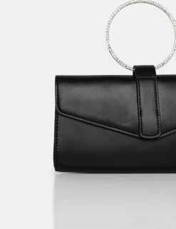 Public Desire The Pammy Pu Diamante Handle Envelope Clutch | Women Clutch Bags