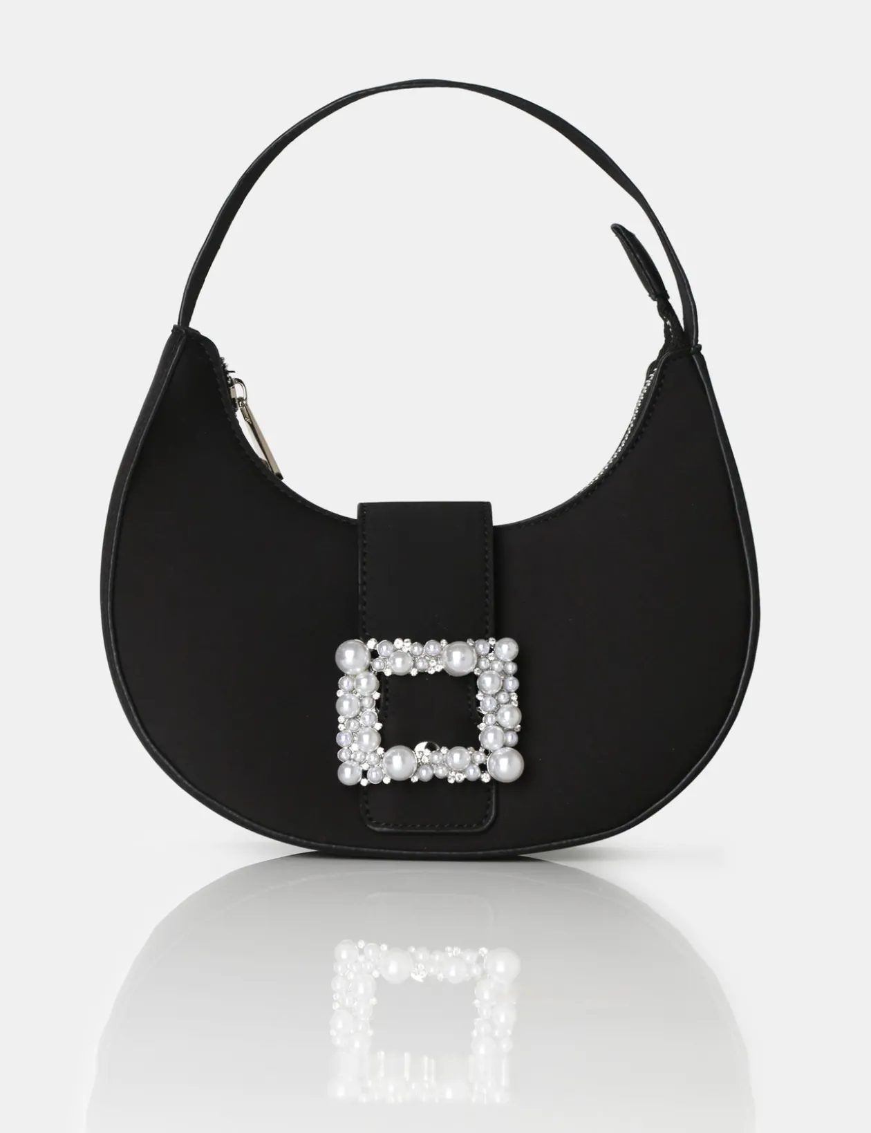 Public Desire The Pearl Satin Pearled Buckle Mini Bag | Women Mini Bags