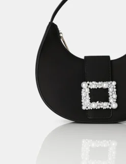Public Desire The Pearl Satin Pearled Buckle Mini Bag | Women Mini Bags