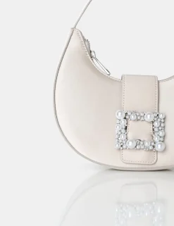 Public Desire The Pearl Satin Pearled Buckle Mini Bag | Women Mini Bags