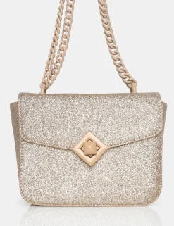 Public Desire The Pixie Glitter Bag Chain Detail Shoulder Bag | Women Evening Bags