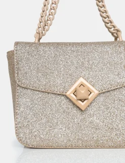Public Desire The Pixie Glitter Bag Chain Detail Shoulder Bag | Women Evening Bags